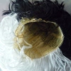 Qianfang wig hat, half black and half white, Halloween synthetic fiber other wig head cover 2222 Specification image